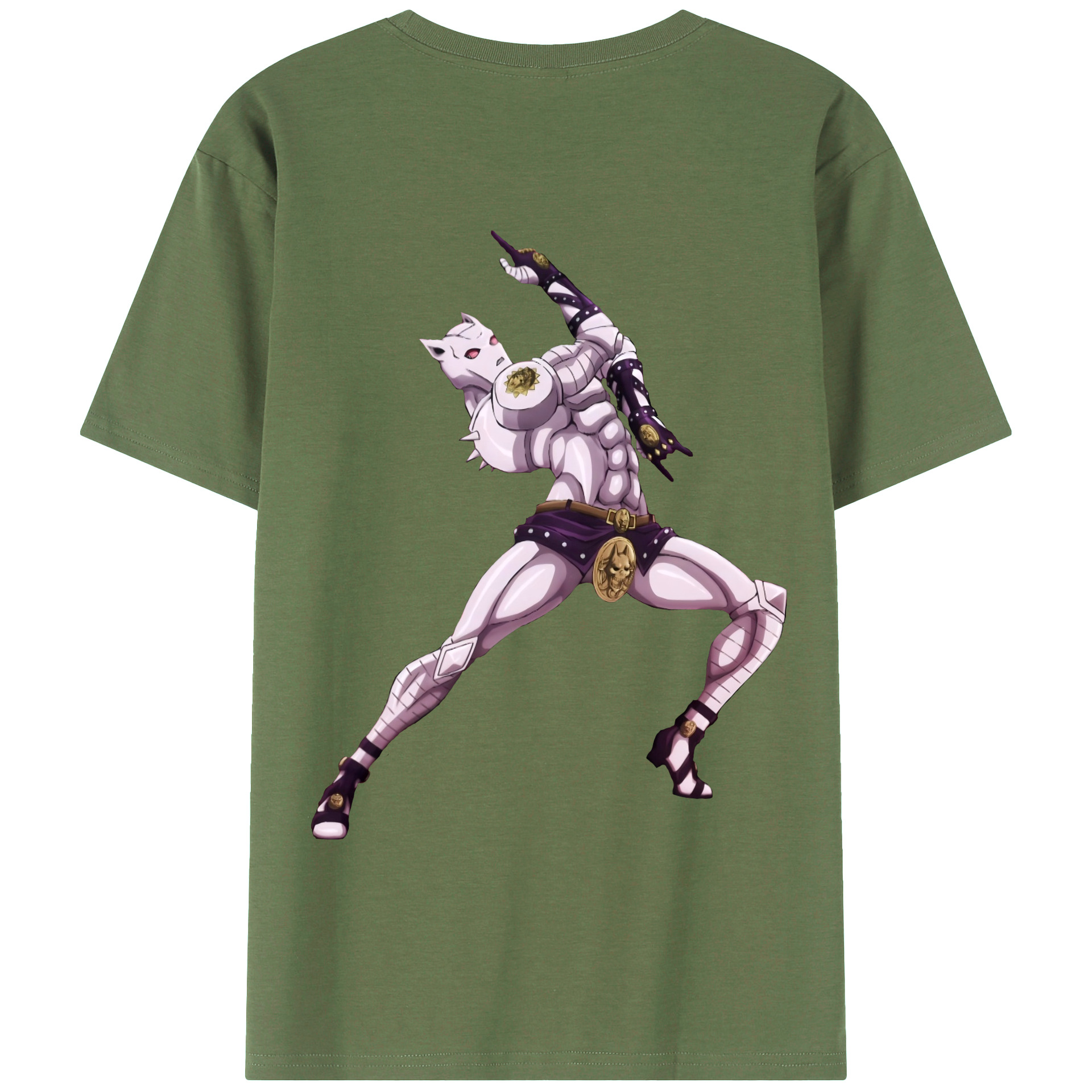 （画像用） ジョジョの奇妙な冒険 きら よしかげ JoJo's Bizarre Adventure Kira Yoshikage 綿100％ メンズ半袖Tシャツ（バックプリント） 通気性